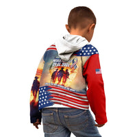 911 Memorial Patriot Day Kid Hoodie American Flag and Soldier Tribute Never Forget - Wonder Print Shop