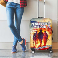 911 Memorial Patriot Day Luggage Cover American Flag and Soldier Tribute Never Forget - Wonder Print Shop