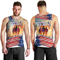 911 Memorial Patriot Day Men Tank Top American Flag and Soldier Tribute Never Forget - Wonder Print Shop