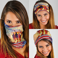911 Memorial Patriot Day Neck Gaiter American Flag and Soldier Tribute Never Forget TS04