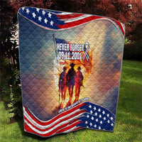 911 Memorial Patriot Day Quilt American Flag and Soldier Tribute Never Forget - Wonder Print Shop
