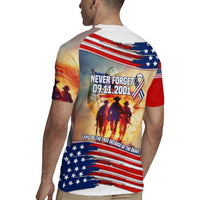 911 Memorial Patriot Day Rugby Jersey American Flag and Soldier Tribute Never Forget - Wonder Print Shop
