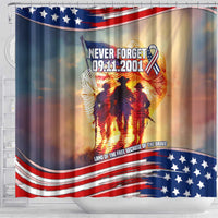 911 Memorial Patriot Day Shower Curtain American Flag and Soldier Tribute Never Forget - Wonder Print Shop