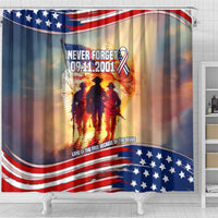 911 Memorial Patriot Day Shower Curtain American Flag and Soldier Tribute Never Forget - Wonder Print Shop