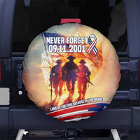 911 Memorial Patriot Day Spare Tire Cover American Flag and Soldier Tribute Never Forget - Wonder Print Shop
