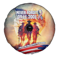 911 Memorial Patriot Day Spare Tire Cover American Flag and Soldier Tribute Never Forget - Wonder Print Shop