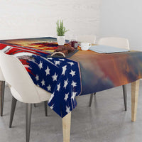 911 Memorial Patriot Day Tablecloth American Flag and Soldier Tribute Never Forget - Wonder Print Shop