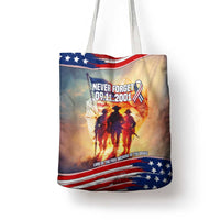 911 Memorial Patriot Day Tote Bag American Flag and Soldier Tribute Never Forget - Wonder Print Shop