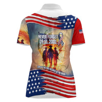 911 Memorial Patriot Day Women Polo Shirt American Flag and Soldier Tribute Never Forget - Wonder Print Shop