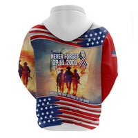 911 Memorial Patriot Day Zip Hoodie American Flag and Soldier Tribute Never Forget - Wonder Print Shop