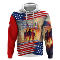 911 Memorial Patriot Day Zip Hoodie American Flag and Soldier Tribute Never Forget - Wonder Print Shop