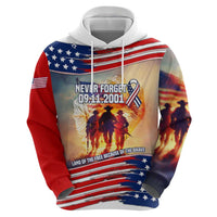 911 Memorial Patriot Day Zip Hoodie American Flag and Soldier Tribute Never Forget - Wonder Print Shop