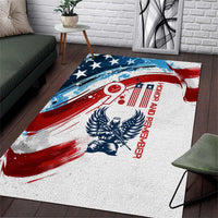 Patriot Day 911 Memorial Area Rug American Flag and Angel Soldier Honor and Remember - Wonder Print Shop