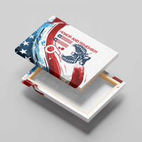 Patriot Day 911 Memorial Canvas Wall Art American Flag and Angel Soldier Honor and Remember - Wonder Print Shop