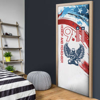 Patriot Day 911 Memorial Door Cover American Flag and Angel Soldier Honor and Remember - Wonder Print Shop