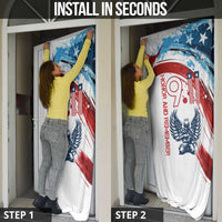 Patriot Day 911 Memorial Door Cover American Flag and Angel Soldier Honor and Remember - Wonder Print Shop