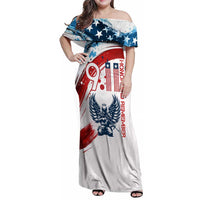 Patriot Day 911 Memorial Family Matching Off Shoulder Maxi Dress and Hawaiian Shirt American Flag and Angel Soldier Honor and Remember - Wonder Print Shop