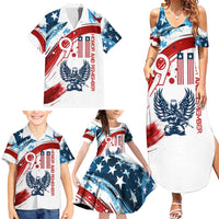 Patriot Day 911 Memorial Family Matching Summer Maxi Dress and Hawaiian Shirt American Flag and Angel Soldier Honor and Remember - Wonder Print Shop