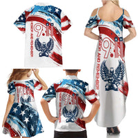 Patriot Day 911 Memorial Family Matching Summer Maxi Dress and Hawaiian Shirt American Flag and Angel Soldier Honor and Remember - Wonder Print Shop