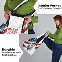 Patriot Day 911 Memorial Grocery Bag American Flag and Angel Soldier Honor and Remember - Wonder Print Shop