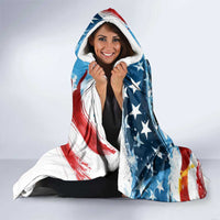 Patriot Day 911 Memorial Hooded Blanket American Flag and Angel Soldier Honor and Remember - Wonder Print Shop