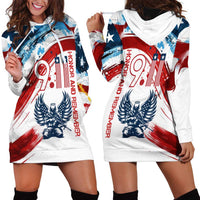 Patriot Day 911 Memorial Hoodie Dress American Flag and Angel Soldier Honor and Remember - Wonder Print Shop