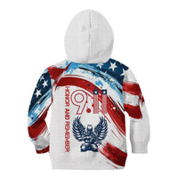 Patriot Day 911 Memorial Kid Hoodie American Flag and Angel Soldier Honor and Remember - Wonder Print Shop