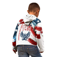 Patriot Day 911 Memorial Kid Hoodie American Flag and Angel Soldier Honor and Remember - Wonder Print Shop