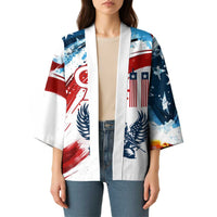 Patriot Day 911 Memorial Kimono American Flag and Angel Soldier Honor and Remember - Wonder Print Shop