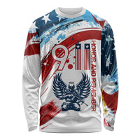 Patriot Day 911 Memorial Long Sleeve Shirt American Flag and Angel Soldier Honor and Remember - Wonder Print Shop