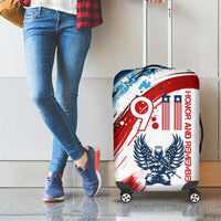 Patriot Day 911 Memorial Luggage Cover American Flag and Angel Soldier Honor and Remember - Wonder Print Shop