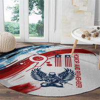 Patriot Day 911 Memorial Round Carpet American Flag and Angel Soldier Honor and Remember - Wonder Print Shop