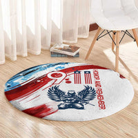 Patriot Day 911 Memorial Round Carpet American Flag and Angel Soldier Honor and Remember - Wonder Print Shop