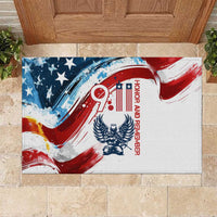 Patriot Day 911 Memorial Rubber Doormat American Flag and Angel Soldier Honor and Remember - Wonder Print Shop