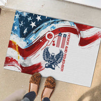 Patriot Day 911 Memorial Rubber Doormat American Flag and Angel Soldier Honor and Remember - Wonder Print Shop