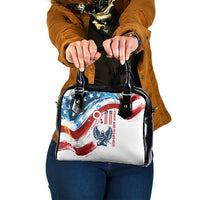 Patriot Day 911 Memorial Shoulder Handbag American Flag and Angel Soldier Honor and Remember - Wonder Print Shop