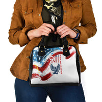 Patriot Day 911 Memorial Shoulder Handbag American Flag and Angel Soldier Honor and Remember - Wonder Print Shop