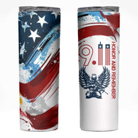 Patriot Day 911 Memorial Skinny Tumbler American Flag and Angel Soldier Honor and Remember - Wonder Print Shop