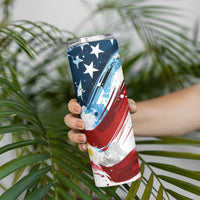 Patriot Day 911 Memorial Skinny Tumbler American Flag and Angel Soldier Honor and Remember - Wonder Print Shop