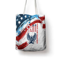 Patriot Day 911 Memorial Tote Bag American Flag and Angel Soldier Honor and Remember - Wonder Print Shop