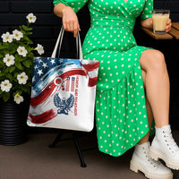 Patriot Day 911 Memorial Tote Bag American Flag and Angel Soldier Honor and Remember - Wonder Print Shop