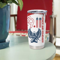 Patriot Day 911 Memorial Tumbler Cup American Flag and Angel Soldier Honor and Remember - Wonder Print Shop
