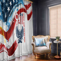 Patriot Day 911 Memorial Window Curtain American Flag and Angel Soldier Honor and Remember - Wonder Print Shop