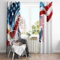 Patriot Day 911 Memorial Window Curtain American Flag and Angel Soldier Honor and Remember - Wonder Print Shop