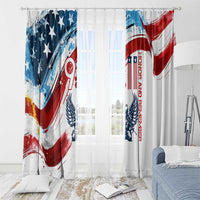 Patriot Day 911 Memorial Window Curtain American Flag and Angel Soldier Honor and Remember - Wonder Print Shop