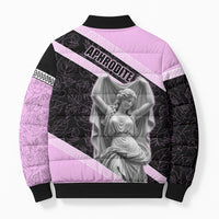 Aphrodite Greek Goddess Bomber Puffer Jacket Classical Mythology Floral Statue Art