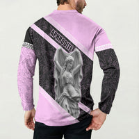 Aphrodite Greek Goddess Button Sweatshirt Classical Mythology Floral Statue Art