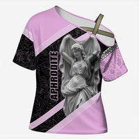 Aphrodite Greek Goddess Cross Shoulder Shirt Classical Mythology Floral Statue Art