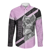 Aphrodite Greek Goddess Long Sleeve Button Shirt Classical Mythology Floral Statue Art