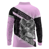 Aphrodite Greek Goddess Long Sleeve Polo Shirt Classical Mythology Floral Statue Art